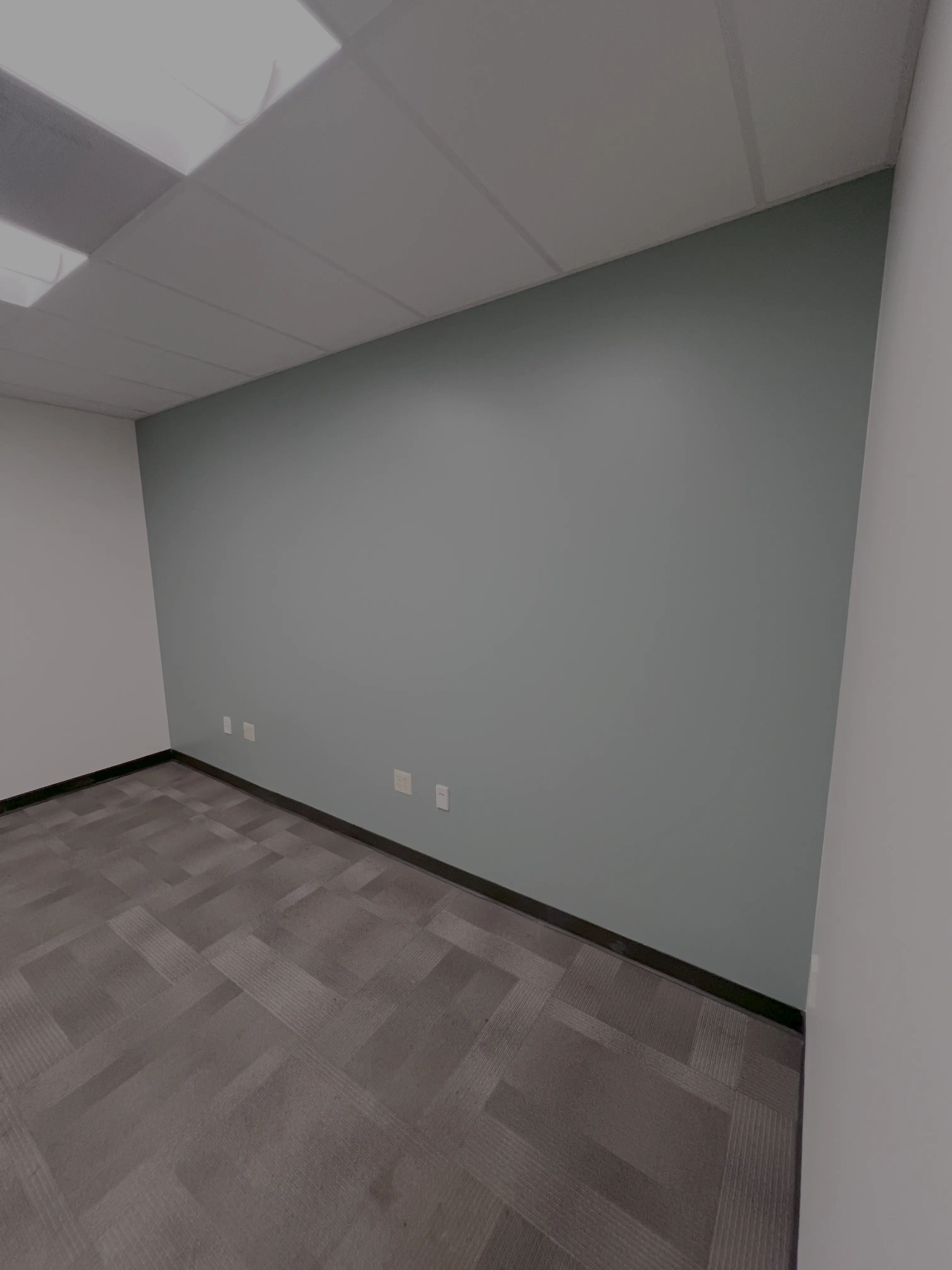 Painted commercial office interior with clean walls and trim