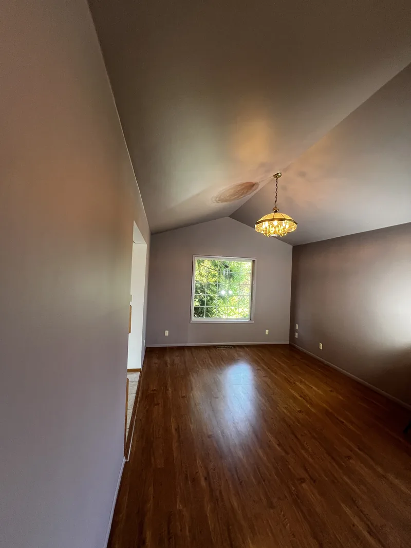 Color-drenched living and dining room interior repaint in the King Mountain neighborhood, Bellingham, WA